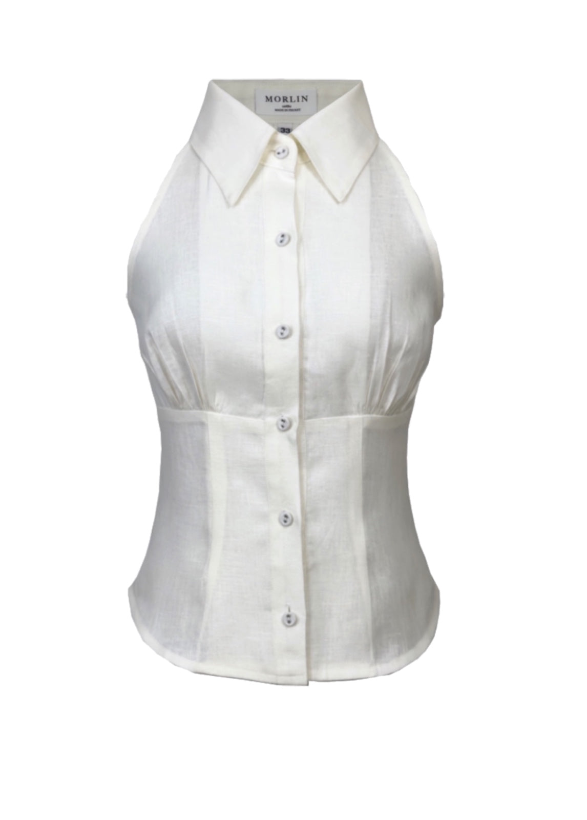 Simplicity Natural flow in linen – generous collar.